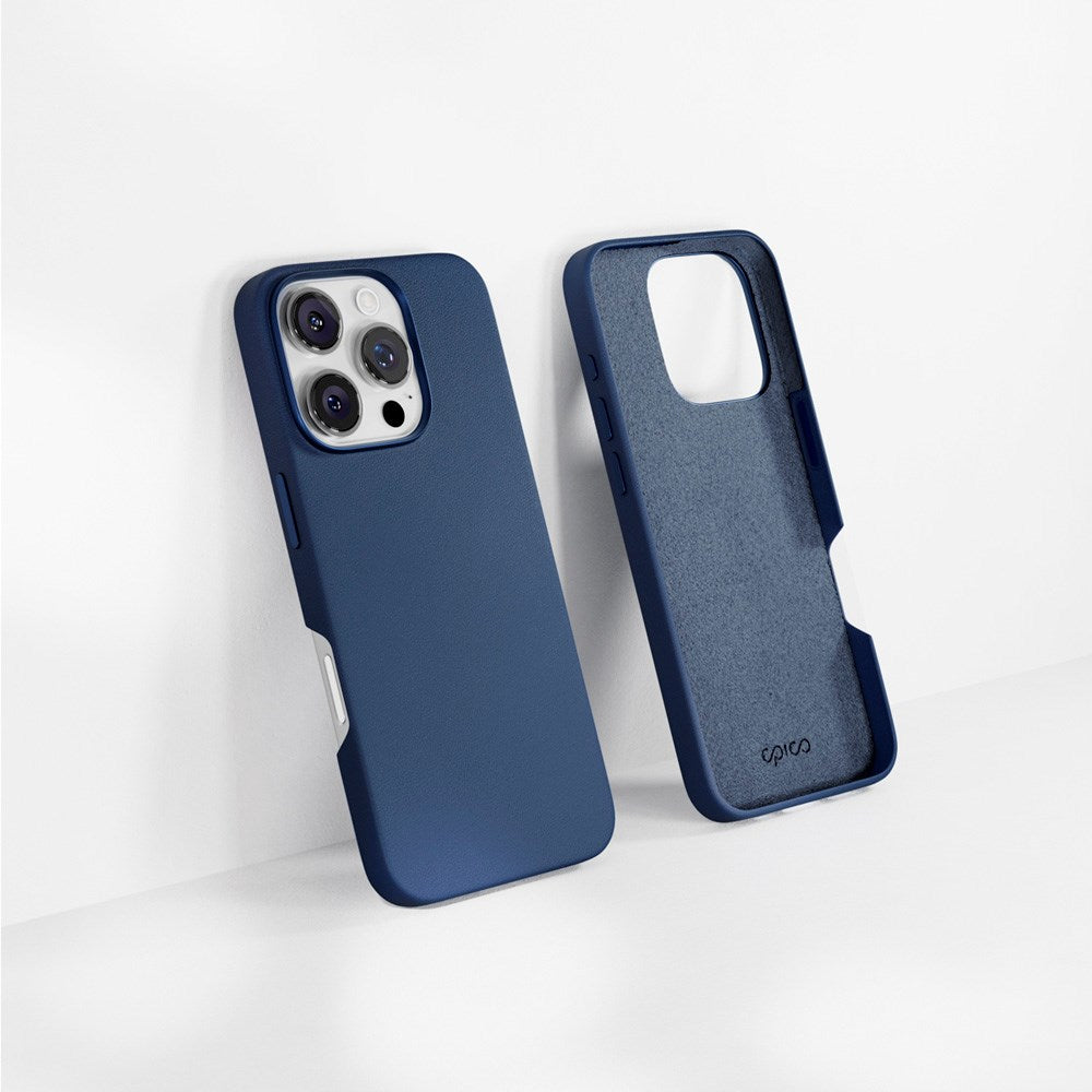 Epico iPhone 16 Pro Max Mag+ Leather Case - MagSafe Compatible - Blue