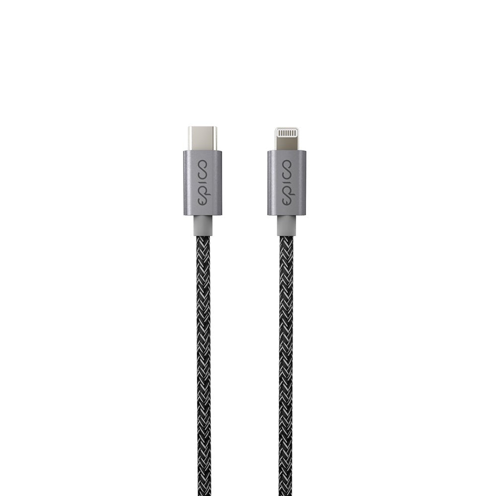 Epico Braided USB-C to Lightning Cable PD 60W - 120cm - Grey