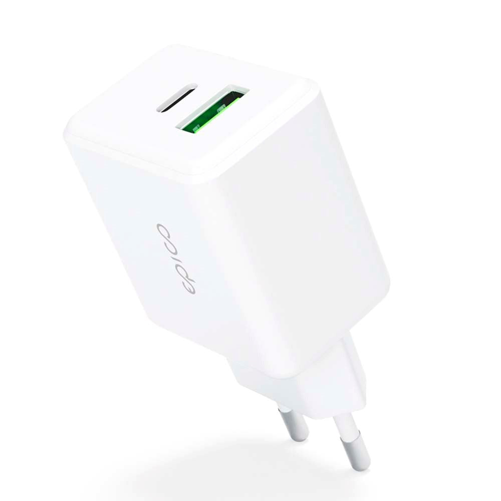 Epico Pro 2.0 Wall Charger PD 38W w. USB-C & USB-A - White