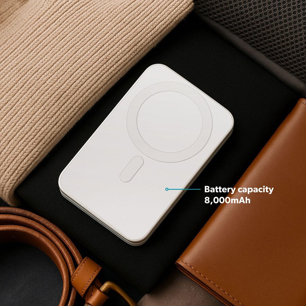 Epico 8000mAh Wireless Powerbank with Stand Function - White