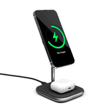 Epico Magnetic 2-in-1 Wireless Charger 15W w. PD 20W Wall Charger - MagSafe Compatible - Black