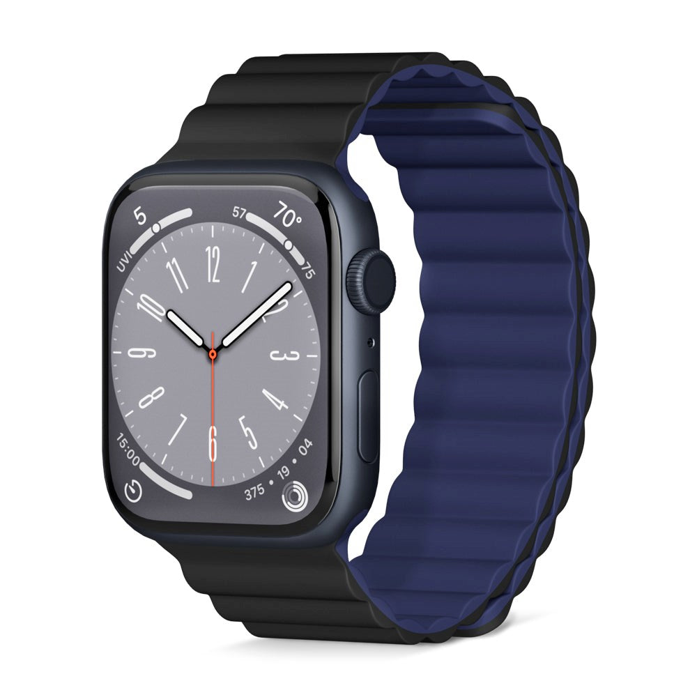 Apple Watch (38/40/SE/41/42mm) Epico Magnetic Silicone Strap - Black / Blue