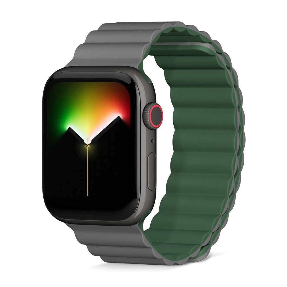 Apple Watch (38/40/SE/41/42mm) Epico Magnetic Silicone Strap - Grey / Green