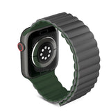 Apple Watch (42/44/SE/45/46/49mm) Epico Magnetic Silicone Strap - Grey / Green