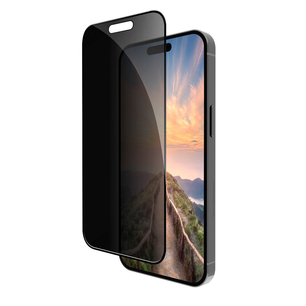 iPhone 16 dbramante1928 Eco-Shield Privacy Screen Protector w. Installation Frame - Black Edge