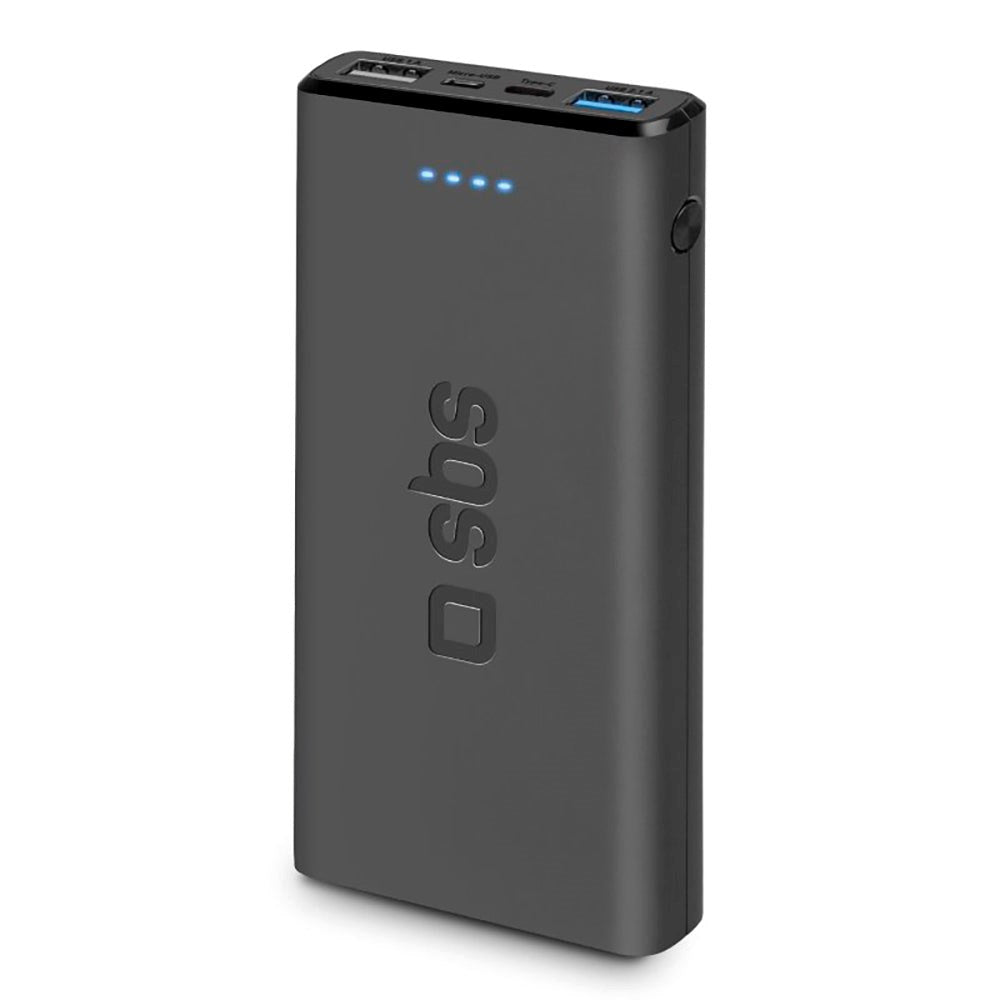 SBS Powerbank with 2x USB-A & 1x USB-C 10W - 10.000 mAh - Black