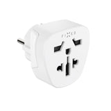 Fixed Travel Adapter for EU / UK / USA / AUS - White