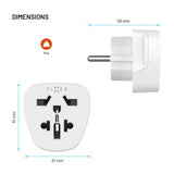 Fixed Travel Adapter for EU / UK / USA / AUS - White