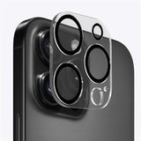 iPhone 16 Pro / 16 Pro Max Mobile Origin Tempered Glass Camera Lens Protection - Transparent / Black Edge