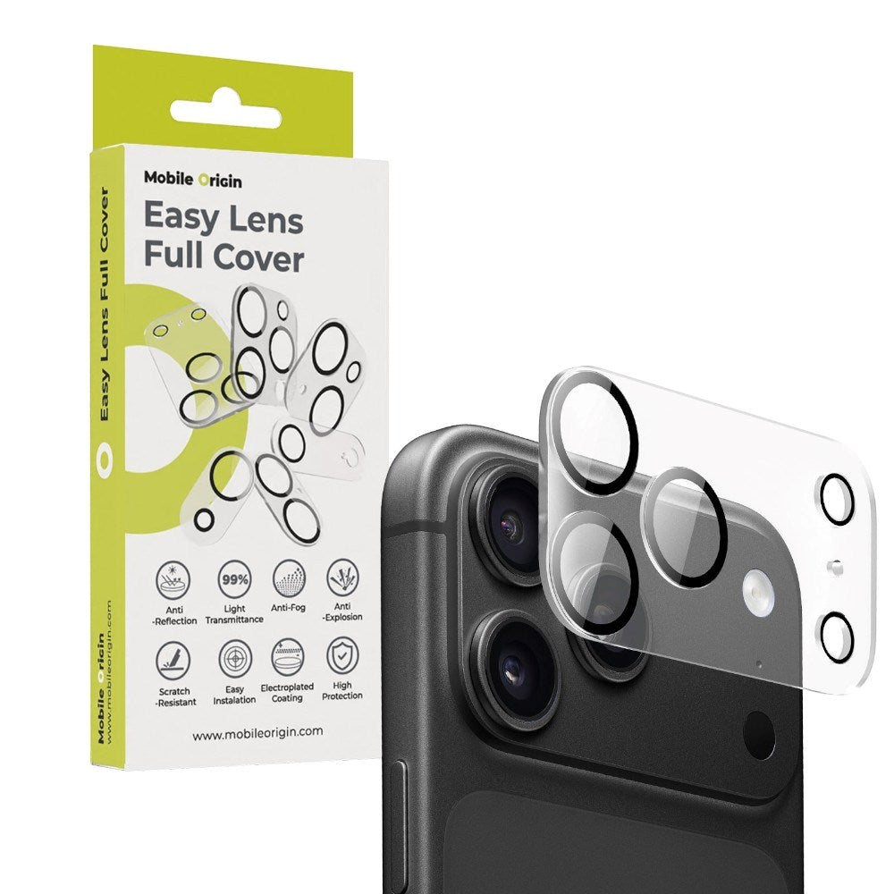 iPhone 18 Pro Max Mobile Origin Easy Lens Full Cover Camera Protection Glass - Transparent