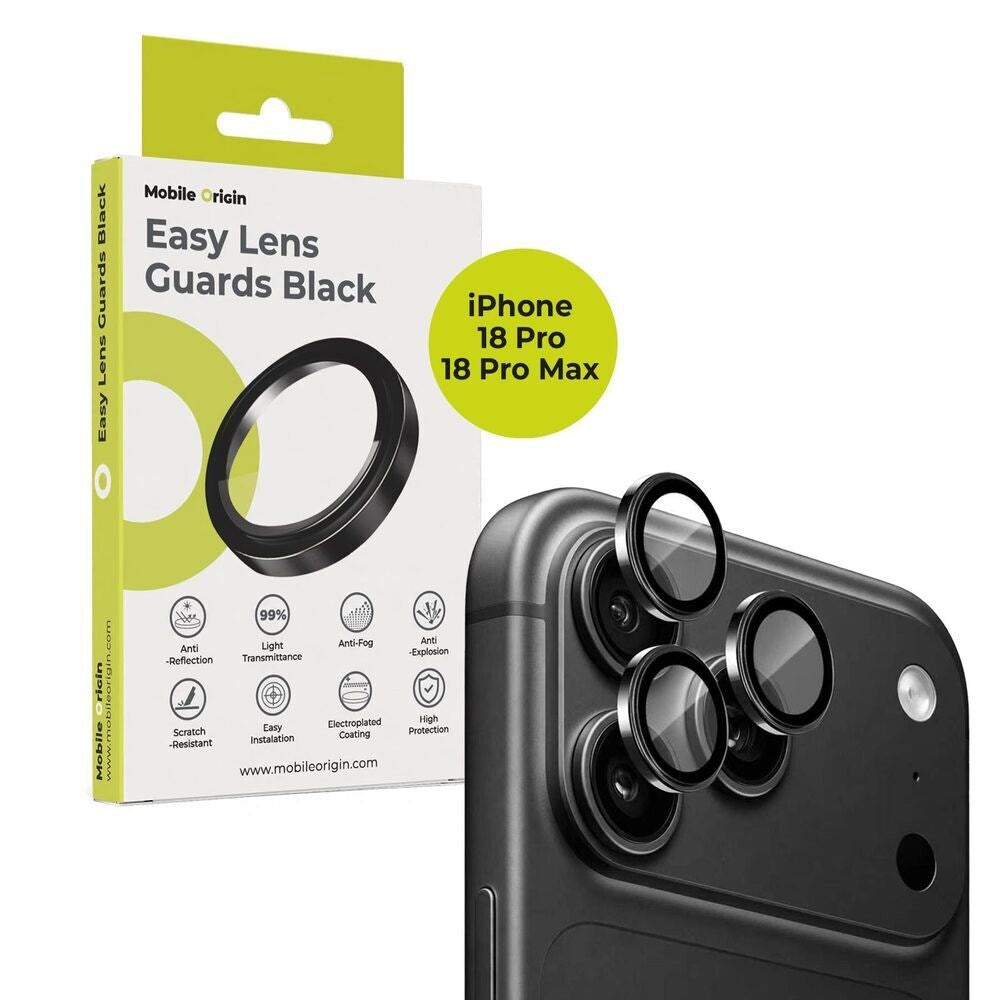 iPhone 18 Pro / 18 Pro Max Mobile Origin Easy Camera Lens Protector - Black