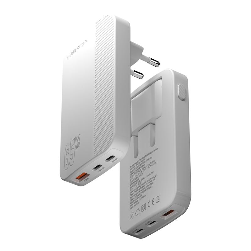 Mobile Origin Slim Charger 2x USB-C 1x USB-A - White