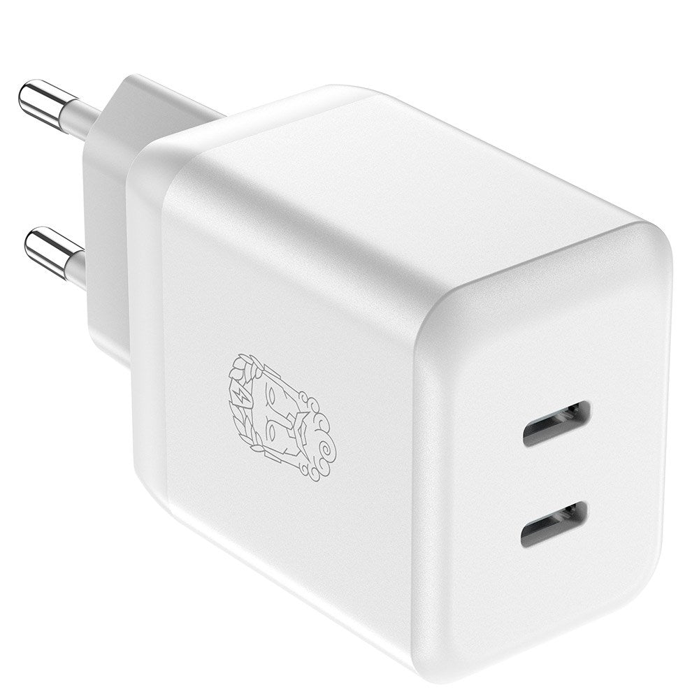 Upström Cirkulär GaN 35W Recycled Plastic Wall Charger with 2 x USB-C - White