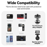 TELESIN Mounting Clamp for Action Camera & Smartphone - Black / Grey