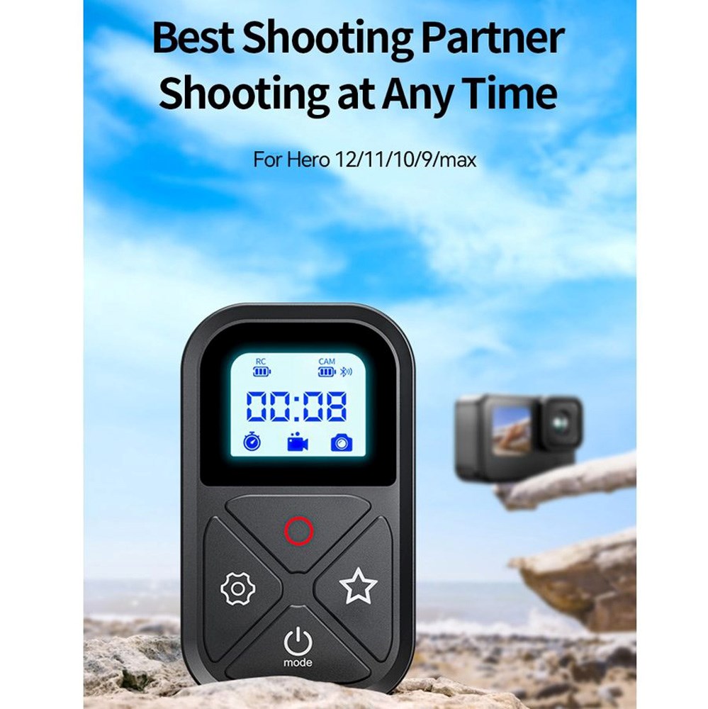 TELESIN Remote Control for GoPro Hero 8 / 9 / 10 / 11 / 12 / 13 / Max & Smartphones - Black