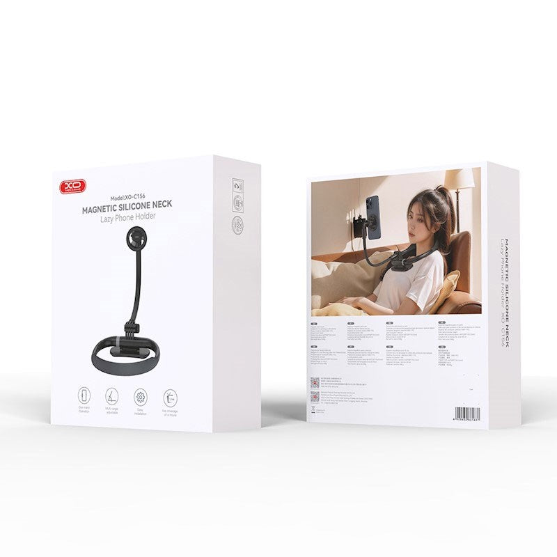XO C156 Neck Phone Holder with Magnetic Attachment - Black