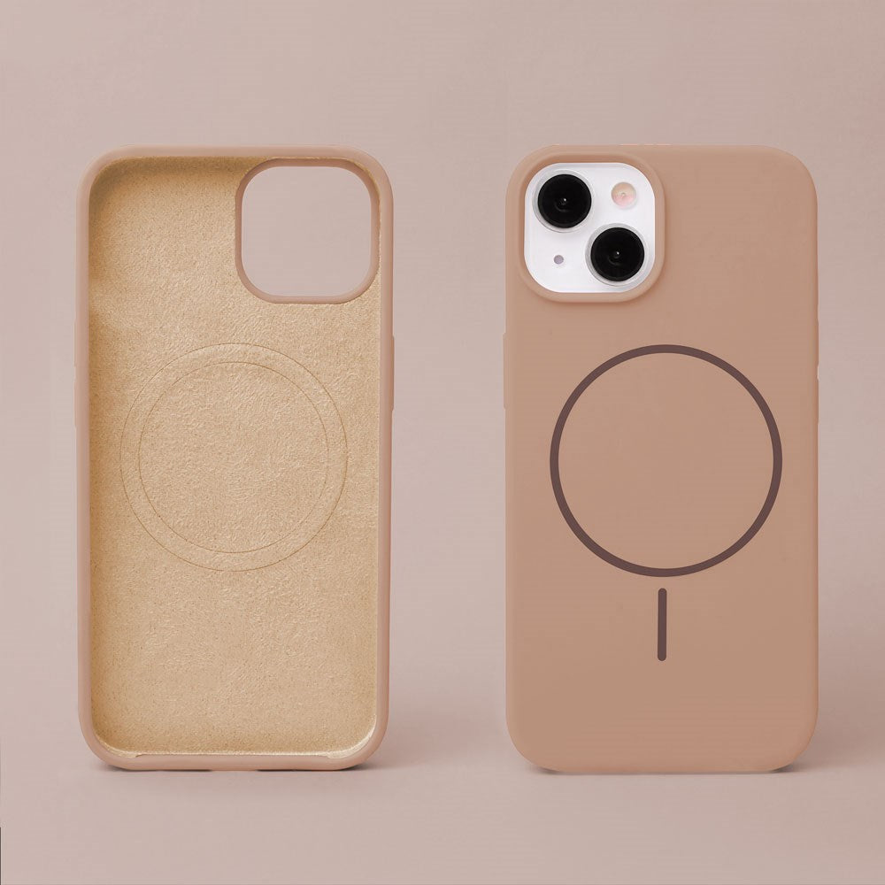 iPhone 14 Silicone Thin Case - MagSafe Compatible - Brown