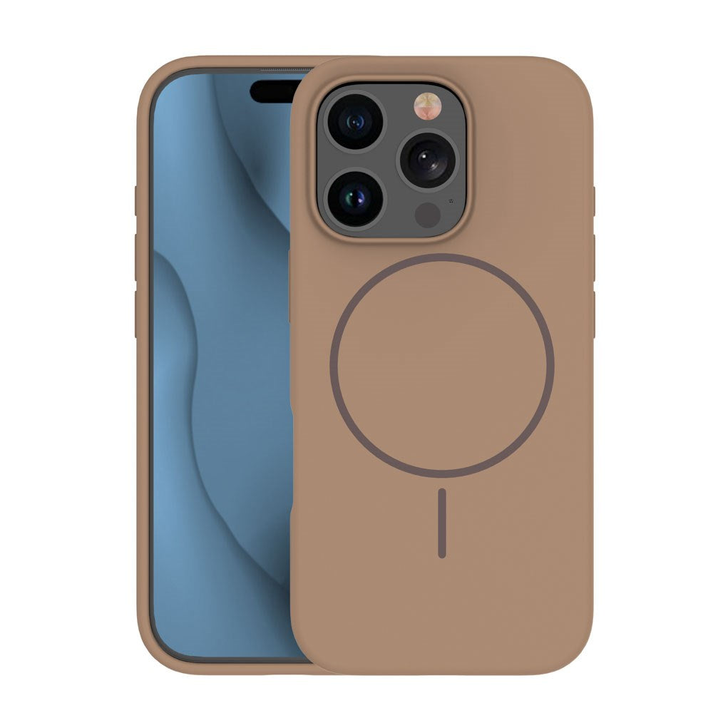 iPhone 15 Pro Silicone Thin Case - MagSafe Compatible - Brown