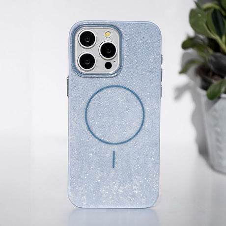 iPhone 14 Glitter Thin Case - MagSafe Compatible - Light Blue