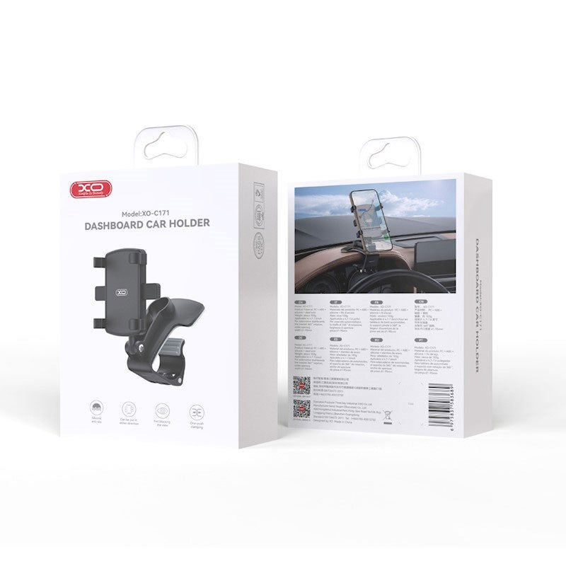 XO C171 Mobile Phone Holder for Car - Mounting with Clamp - Black