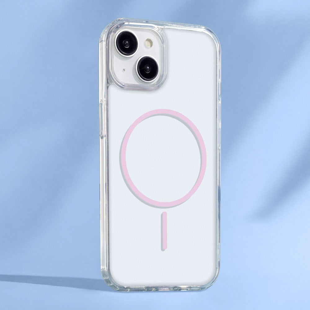 iPhone 17 TFO Anti-Shock Thin Case - MagSafe Compatible - Transparent / Pink
