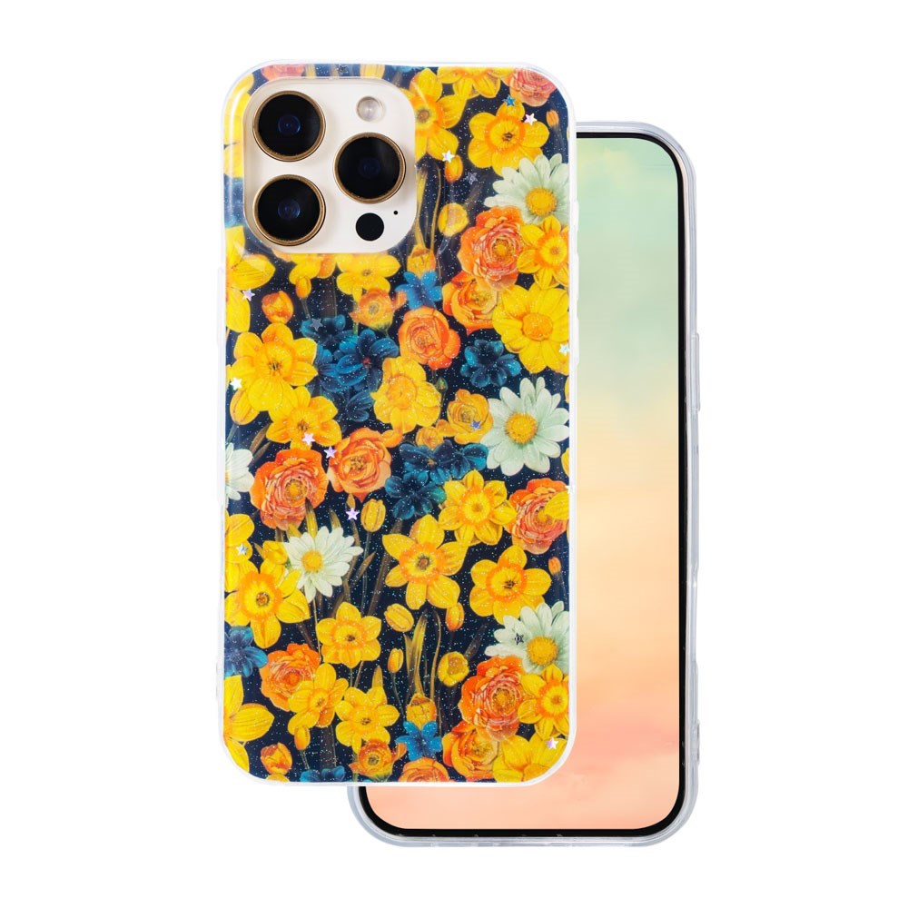 iPhone 16 Pro TFO Glow Glam Case - Orange / Floral
