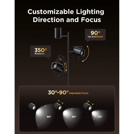 Govee Tree Floor Lamp with 3 Spots - Black