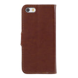 iPhone SE / 5s / 5 EIDERWOOD Flip Cover with Wallet - Brown