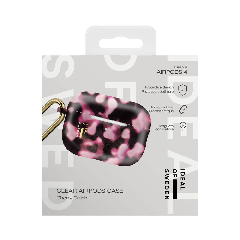 iDeal of Sweden AirPods (4th Gen.) Clear Case with Carabiner Hook - Cherry Crush