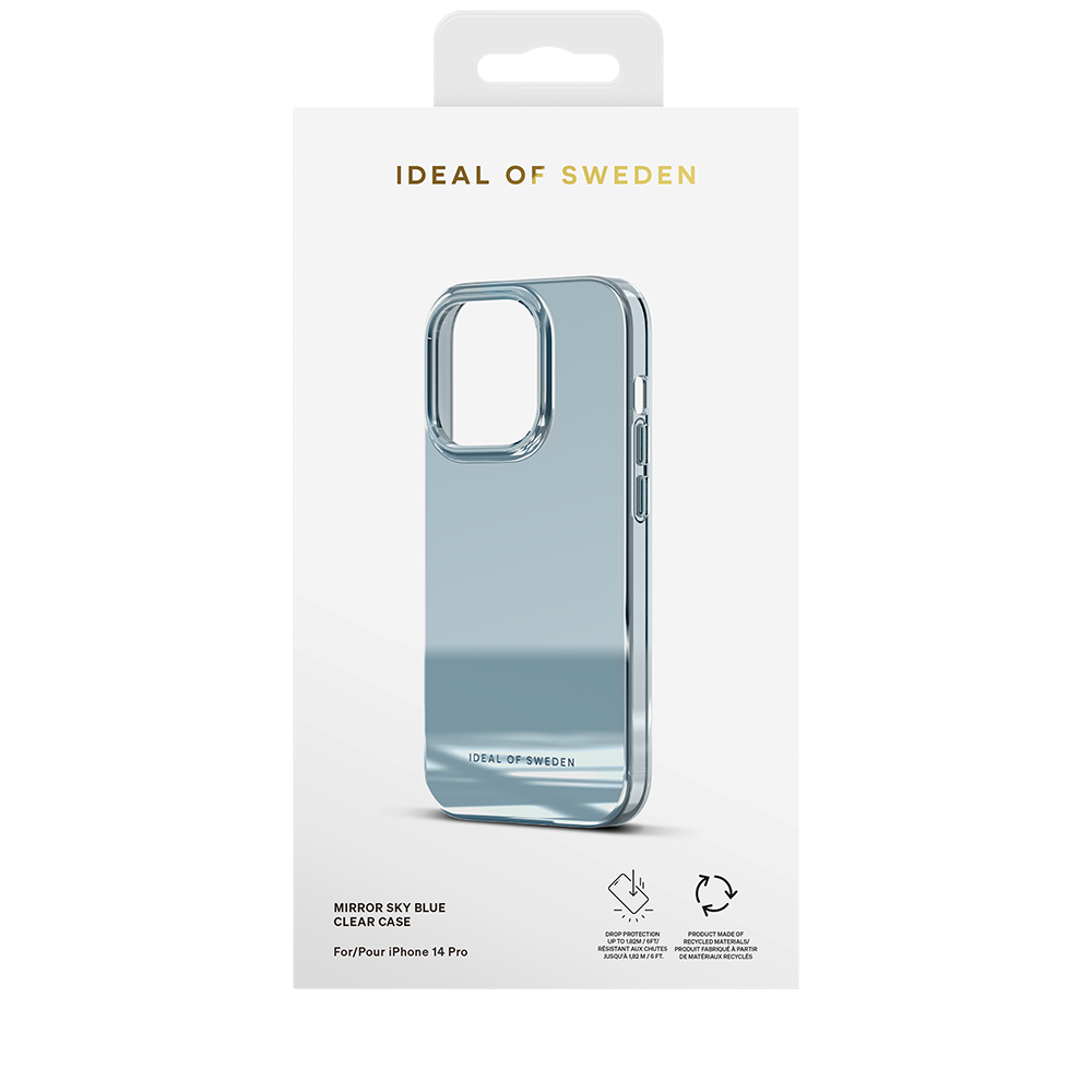 iPhone 14 Pro iDeal Of Sweden Mirror Case - Mirror Sky Blue