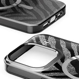 iPhone 15 Pro iDeal Of Sweden Clear Case - MagSafe Compatible - Zebra Mystique
