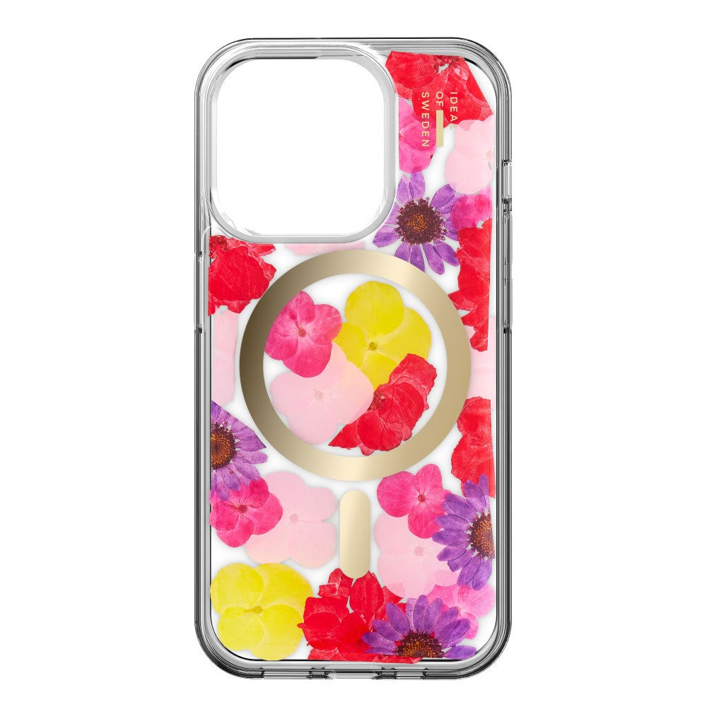 iPhone 15 Pro iDeal Of Sweden Clear Case - MagSafe Compatible - Tropical Floral