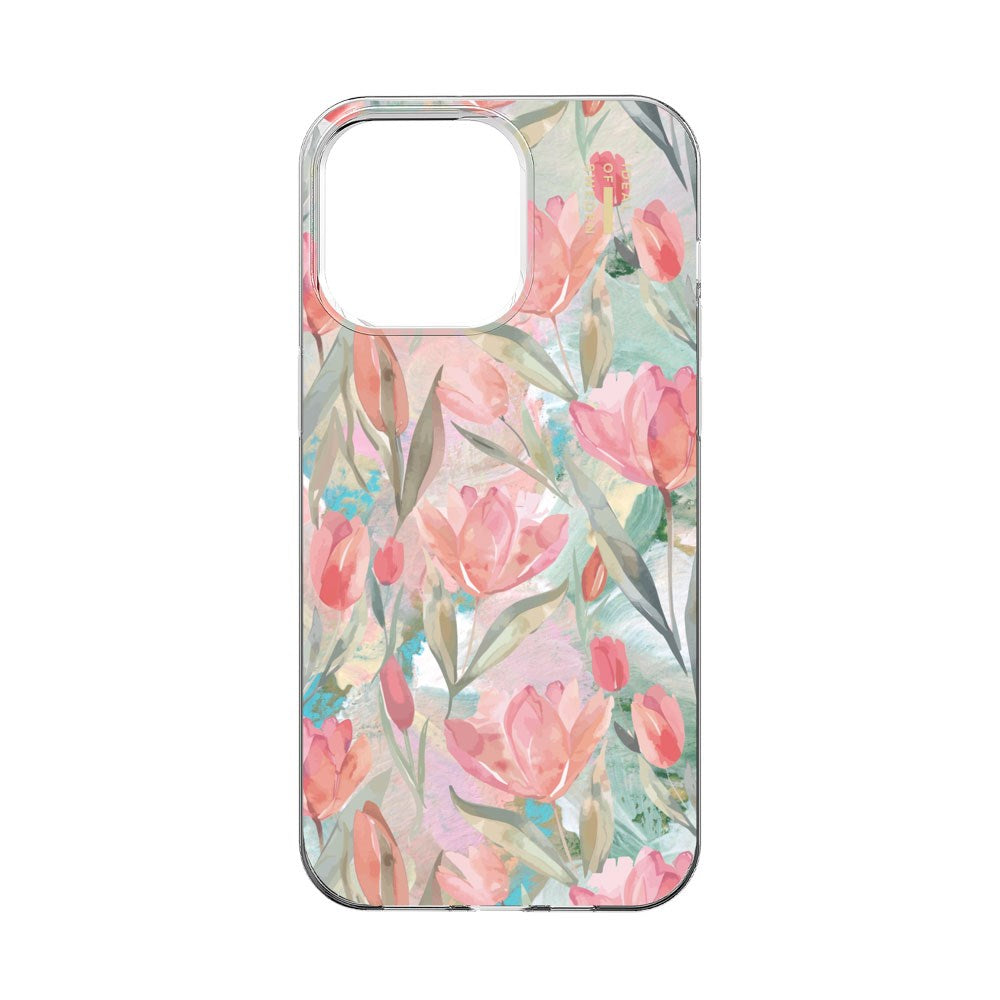 iPhone 15 Pro Max iDeal Of Sweden Clear Case - MagSafe Compatible - Tulip Bloom