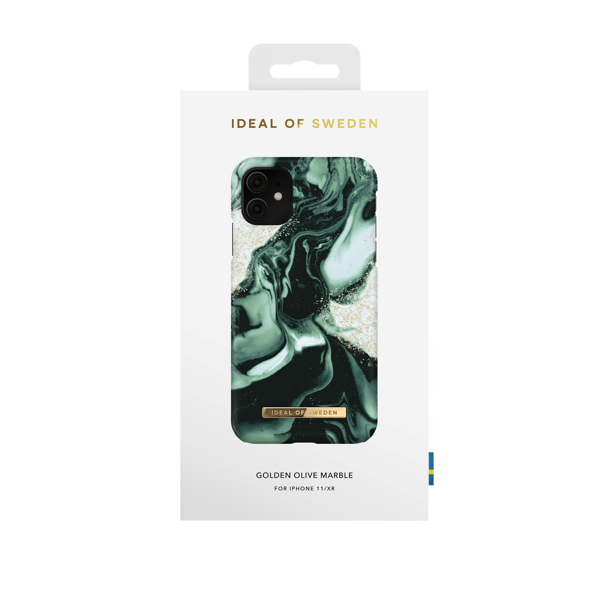 IDEAL OF SWEDEN iPhone 11 Fashion Case Golden Olive Marble