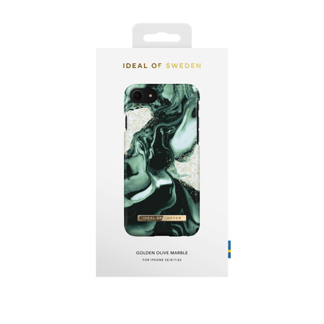 IDEAL OF SWEDEN iPhone SE (2022 / 2020) / 8 / 7 Fashion Case Golden Olive Marble