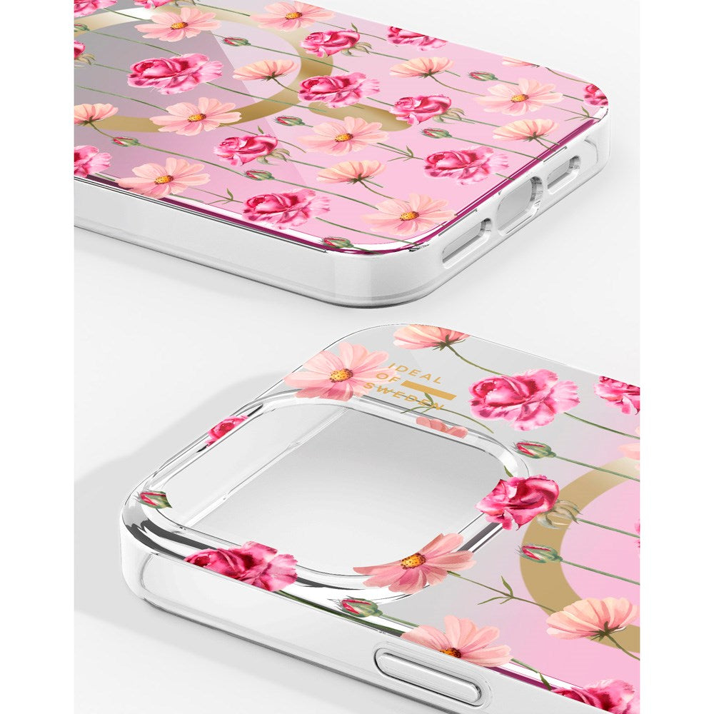 iPhone 16e / 15 / 14 / 13 iDeal Of Sweden Mirror Case - MagSafe Compatible - Rose Blush Floral