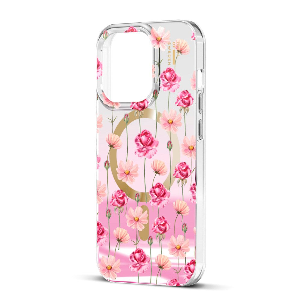 iPhone 16e / 15 / 14 / 13 iDeal Of Sweden Mirror Case - MagSafe Compatible - Rose Blush Floral