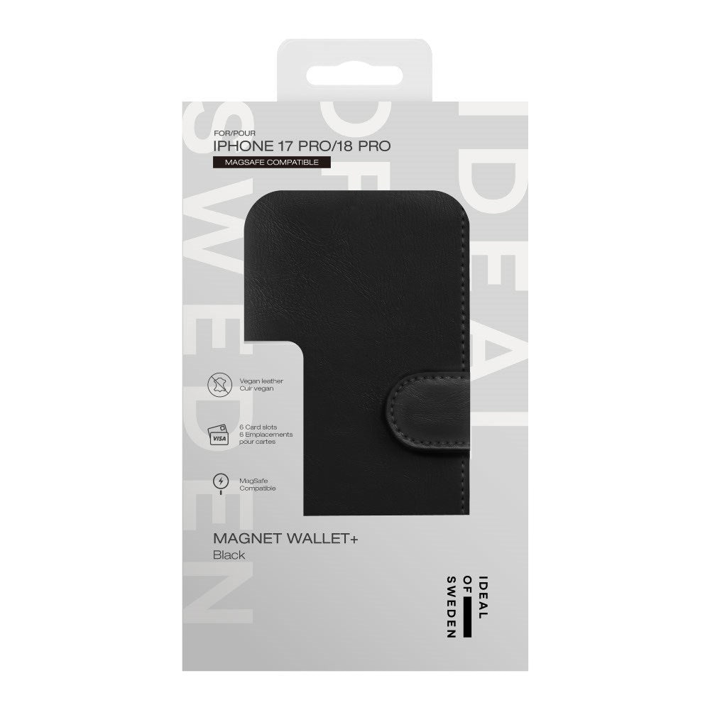 iPhone 18 Pro / 17 Pro iDeal Of Sweden Magnet Wallet+ Case - MagSafe Compatible - Black