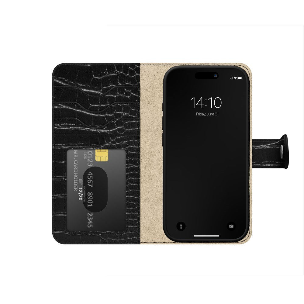 iPhone 18 Pro / 17 Pro iDeal Of Sweden Magnet Wallet+ Case - MagSafe Compatible - Black Croco