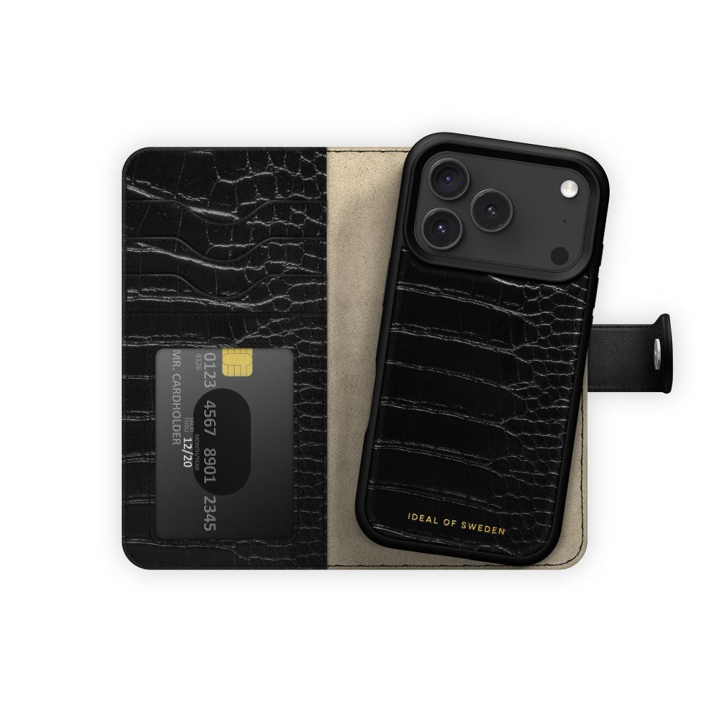 iPhone 18 Pro / 17 Pro iDeal Of Sweden Magnet Wallet+ Case - MagSafe Compatible - Black Croco