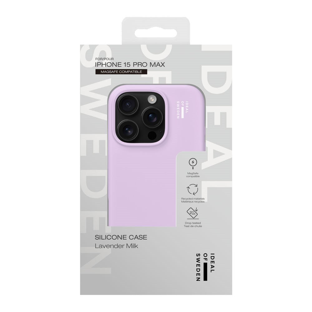 iPhone 15 Pro Max iDeal Of Sweden Silicone Case - MagSafe Compatible - Lavender Milk