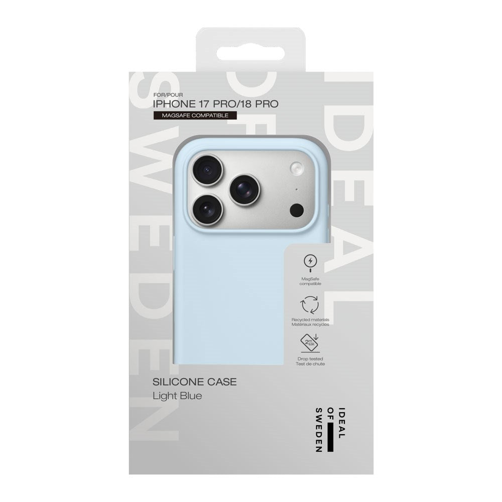 iPhone 18 Pro / 17 Pro iDeal Of Sweden Silicone Case - MagSafe Compatible - Light Blue