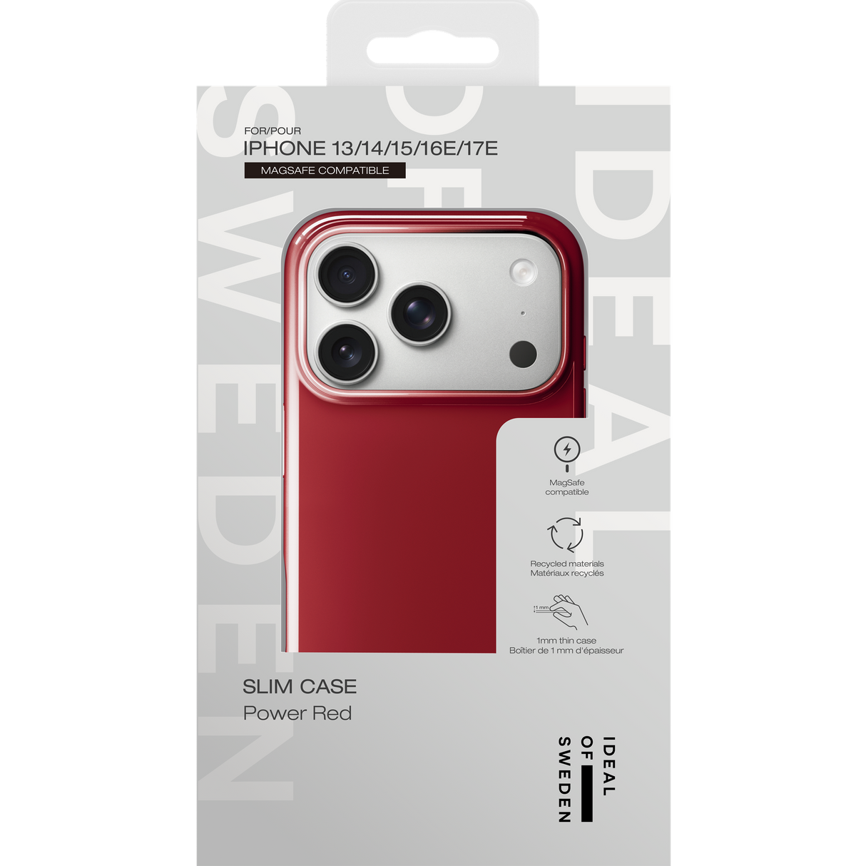 iPhone 17e / 16e / 15 / 14 / 13 iDeal of Sweden Slim Case - MagSafe Compatible - Power Red