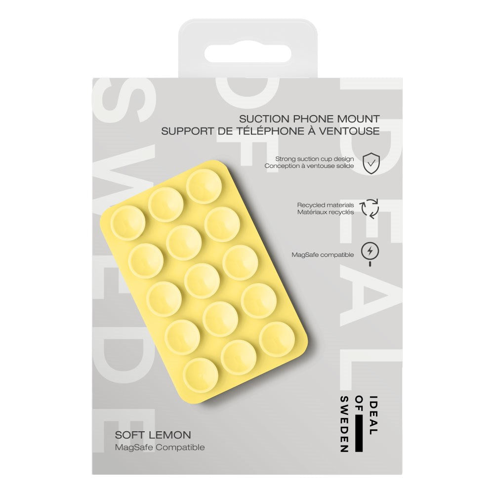 iDeal of Sweden Silicone Suction Cup Phone Holder - MagSafe Compatible - Soft Lemon