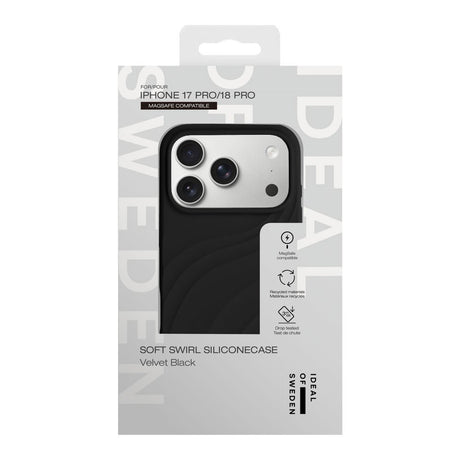 iPhone 18 Pro / 17 Pro iDeal of Sweden Soft Swirl Silicone Case - MagSafe Compatible - Velvet Black