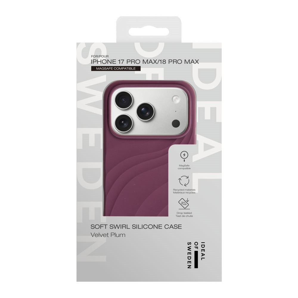 iPhone 18 Pro Max / 17 Pro Max iDeal of Sweden Soft Swirl Silicone Case - MagSafe Compatible - Velvet Plum