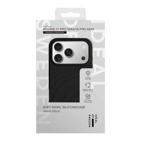 iPhone 18 Pro Max / 17 Pro Max iDeal of Sweden Soft Swirl Silicone Case - MagSafe Compatible - Velvet Black