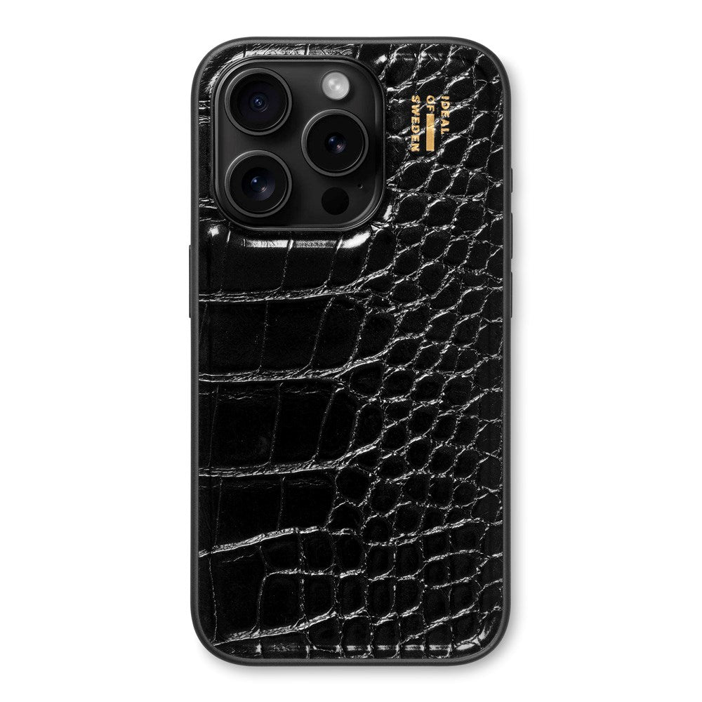 iDeal Of Sweden iPhone 14 Pro Vegan Leather Case - Black Croco