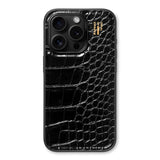 iDeal Of Sweden iPhone 15 Pro Vegan Leather Case - Black Croco