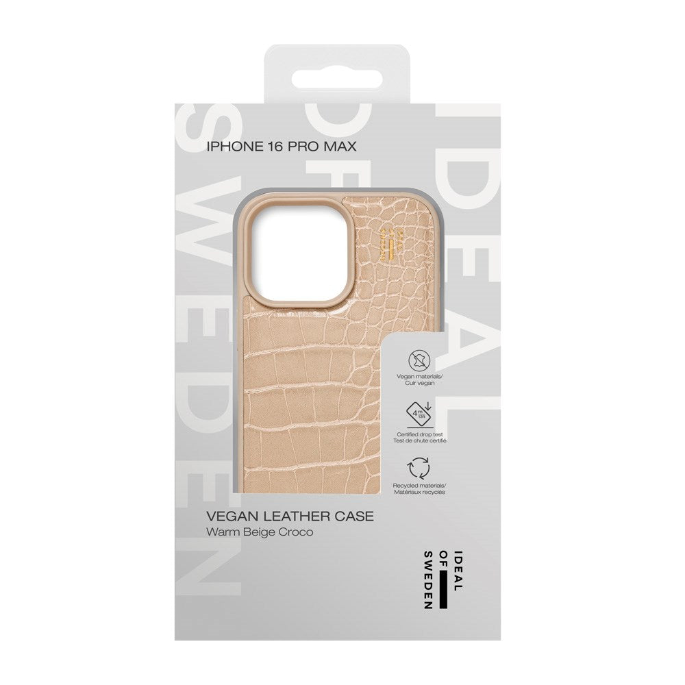 iDeal Of Sweden iPhone 16 Pro Max Vegan Leather Case - Warm Beige Croco